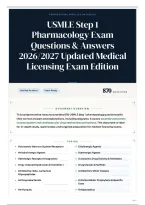 USMLE Step 1 Pharmacology Exam Questions & Answers 2026&sol;2027 Updated Medical Licensing Exam Edition