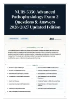 NURS 5350 Advanced Pathophysiology Exam 2 Questions & Answers 2026&sol;2027 Updated Edition