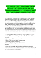 REx PN Latest Exam Prep Test Bank with 400 Questions with Correct Answers and Well-elaborated Rationales&sol; REx PN Canadian Newest Exam Prep Test Bank Latest 2026-2027 &lpar;New&excl;&rpar;