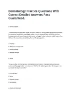 Dermatology Practice Questions With Correct Detailed Answers Pass Guaranteed&period;