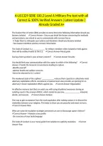 A-US1329 SERE 100&period;2 Level A Military Pre-test with all Correct & 100&percnt; Verified Answers &vert;Latest Update &vert;Already Graded A&plus;