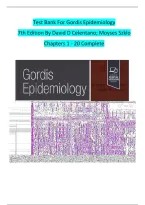 Test Bank For Gordis Epidemiology &NewLine;7th Edition By David D Celentano&semi; Moyses Szklo &NewLine;Chapters 1 - 20 Complete