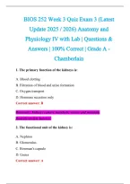 BIOS 252 Exam 2026-2027 QUESTIONS AND ANSWERS ALREADY GRADED A&plus;&period;&NewLine;100&percnt; Verified Solutions &vert; Updated Per Latest Guidelines &vert; Graded A&plus;
