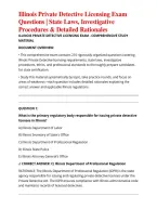 Illinois Private Detective Licensing Exam Questions &vert; State Laws&comma; Investigative Procedures & Detailed Rationales