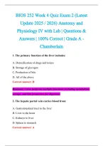BIOS 252 Exam 2026-2027 QUESTIONS AND ANSWERS ALREADY GRADED A&plus;&period;&NewLine;100&percnt; Verified Solutions &vert; Updated Per Latest Guidelines &vert; Graded A&plus;
