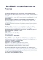 Mental Health Nursing Exam Questions and Answers &ndash; Comprehensive Study Guide PDF