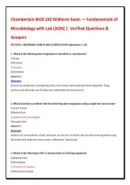 Chamberlain BIOS 242 Midterm Exam &mdash; Fundamentals of &NewLine;Microbiology with Lab &lpar;2026&rpar; &vert; Verified Questions & &NewLine;Answers