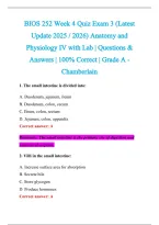 BIOS 252 Exam 2026-2027 QUESTIONS AND ANSWERS ALREADY GRADED A&plus;&period;&NewLine;100&percnt; Verified Solutions &vert; Updated Per Latest Guidelines &vert; Graded A&plus;