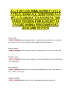 Accy 201 Ole Miss Burney Test 2 &NewLine;Actual Exam All Questions And &NewLine;Well Elaborated Answers Top &NewLine;Rated Version For Already A&plus; &NewLine;Graded Highly Recommended &NewLine;&vert;New And Revised 