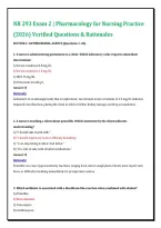 NR 293 Exam 2 &vert; Pharmacology for Nursing Practice &NewLine;&lpar;2026&rpar; Verified Questions & Rationales