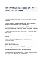 RNSG 1413 Nursing Process Test &vert; Complete Solutions&comma; Practice Questions & Exam Review