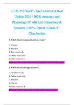 BIOS 252 Exam 2026-2027 QUESTIONS AND ANSWERS ALREADY GRADED A&plus;&period;&NewLine;100&percnt; Verified Solutions &vert; Updated Per Latest Guidelines &vert; Graded A&plus;