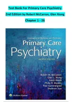 Test Bank For Primary Care Psychiatry  &NewLine;2nd Edition by Robert McCarron&comma; Glen Xiong &NewLine;Chapter 1 - 26