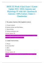 BIOS 252 Exam 2026-2027 QUESTIONS AND ANSWERS ALREADY GRADED A&plus;&period;&NewLine;100&percnt; Verified Solutions &vert; Updated Per Latest Guidelines &vert; Graded A&plus;