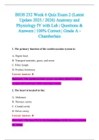 BIOS 252 Exam 2026-2027 QUESTIONS AND ANSWERS ALREADY GRADED A&plus;&period;&NewLine;100&percnt; Verified Solutions &vert; Updated Per Latest Guidelines &vert; Graded A&plus;