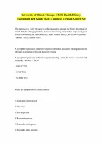 NR302 Required Health History AssessmentTest Guide 2026 University of Illinois Chicago Worth 50 Points Exam with correct Answers