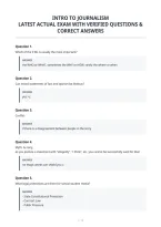 Intro To Journalism&NewLine;Latest Actual Exam With Verified Questions &&NewLine;Correct Answers