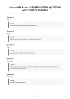 Intro To Ota Exam 1 Updated Actual Questions&NewLine;And Correct Answers