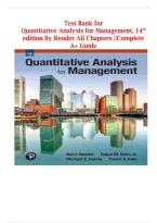 Test Bank for Quantitative Analysis for Management&comma; 14th Edition by Barry Render&comma; Ralph Stair Jr&comma; Michael Hanna&vert; Updated Version 1 Jun&period; 2023