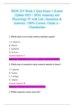 BIOS 255 Exam 2026-2027 QUESTIONS AND ANSWERS ALREADY GRADED A&plus;&period;&NewLine;100&percnt; Verified Solutions &vert; Updated Per Latest Guidelines &vert; Graded A&plus;