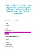 BIOS 255 Exam 2026-2027 QUESTIONS AND ANSWERS ALREADY GRADED A&plus;&period;&NewLine;100&percnt; Verified Solutions &vert; Updated Per Latest Guidelines &vert; Graded A&plus;