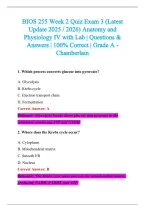BIOS 255 Exam 2026-2027 QUESTIONS AND ANSWERS ALREADY GRADED A&plus;&period;&NewLine;100&percnt; Verified Solutions &vert; Updated Per Latest Guidelines &vert; Graded A&plus;