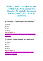 BIOS 255 Exam 2026-2027 QUESTIONS AND ANSWERS ALREADY GRADED A&plus;&period;&NewLine;100&percnt; Verified Solutions &vert; Updated Per Latest Guidelines &vert; Graded A&plus;
