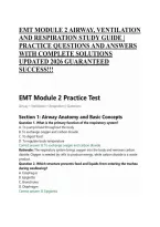 Emt Module 2 Airway&comma; Ventilation And Respiration Study Guide &vert; Practice Questions And Answers With Complete Solutions Updated 2026 Guaranteed Success&excl;&excl;&excl;