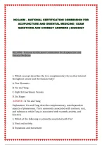 Nccaom &ndash; National Certification Commission For Acupuncture And Oriental Medicine &vert; Exam Questions And Correct Answers &vert; 2026&sol;2027