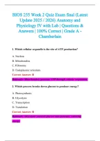 BIOS 255 Exam 2026-2027 QUESTIONS AND ANSWERS ALREADY GRADED A&plus;&period;&NewLine;100&percnt; Verified Solutions &vert; Updated Per Latest Guidelines &vert; Graded A&plus;