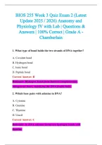 BIOS 255 Exam 2026-2027 QUESTIONS AND ANSWERS ALREADY GRADED A&plus;&period;&NewLine;100&percnt; Verified Solutions &vert; Updated Per Latest Guidelines &vert; Graded A&plus;