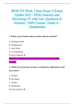 BIOS 255 Exam 2026-2027 QUESTIONS AND ANSWERS ALREADY GRADED A&plus;&period;&NewLine;100&percnt; Verified Solutions &vert; Updated Per Latest Guidelines &vert; Graded A&plus;