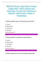 BIOS 255 Exam 2026-2027 QUESTIONS AND ANSWERS ALREADY GRADED A&plus;&period;&NewLine;100&percnt; Verified Solutions &vert; Updated Per Latest Guidelines &vert; Graded A&plus;
