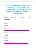 BIOS 255 Exam 2026-2027 QUESTIONS AND ANSWERS ALREADY GRADED A&plus;&period;&NewLine;100&percnt; Verified Solutions &vert; Updated Per Latest Guidelines &vert; Graded A&plus;