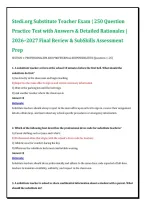 Stedi&period;org Substitute Teacher Exam &vert; 250 Question &NewLine;Practice Test with Answers & Detailed Rationales &vert; &NewLine;2026&ndash;2027 Final Review & SubSkills Assessment &NewLine;Prep