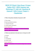 BIOS 255 Exam 2026-2027 QUESTIONS AND ANSWERS ALREADY GRADED A&plus;&period;&NewLine;100&percnt; Verified Solutions &vert; Updated Per Latest Guidelines &vert; Graded A&plus;