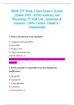 BIOS 255 Exam 2026-2027 QUESTIONS AND ANSWERS ALREADY GRADED A&plus;&period;&NewLine;100&percnt; Verified Solutions &vert; Updated Per Latest Guidelines &vert; Graded A&plus;