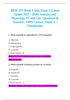 BIOS 255 Exam 2026-2027 QUESTIONS AND ANSWERS ALREADY GRADED A&plus;&period;&NewLine;100&percnt; Verified Solutions &vert; Updated Per Latest Guidelines &vert; Graded A&plus;