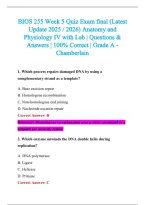 BIOS 255 Exam 2026-2027 QUESTIONS AND ANSWERS ALREADY GRADED A&plus;&period;&NewLine;100&percnt; Verified Solutions &vert; Updated Per Latest Guidelines &vert; Graded A&plus;