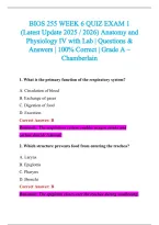 BIOS 255 Exam 2026-2027 QUESTIONS AND ANSWERS ALREADY GRADED A&plus;&period;&NewLine;100&percnt; Verified Solutions &vert; Updated Per Latest Guidelines &vert; Graded A&plus;