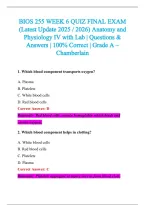 BIOS 255 Exam 2026-2027 QUESTIONS AND ANSWERS ALREADY GRADED A&plus;&period;&NewLine;100&percnt; Verified Solutions &vert; Updated Per Latest Guidelines &vert; Graded A&plus;