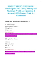 BIOS 255 Exam 2026-2027 QUESTIONS AND ANSWERS ALREADY GRADED A&plus;&period;&NewLine;100&percnt; Verified Solutions &vert; Updated Per Latest Guidelines &vert; Graded A&plus;