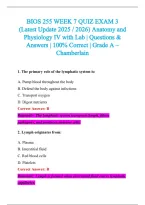 BIOS 255 Exam 2026-2027 QUESTIONS AND ANSWERS ALREADY GRADED A&plus;&period;&NewLine;100&percnt; Verified Solutions &vert; Updated Per Latest Guidelines &vert; Graded A&plus;
