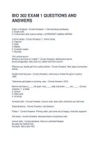 Bio 302 Exam 1 Questions And Answers &vert; 2026-2027 &vert; Graded A