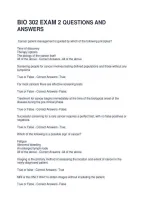 Bio 302 Exam 2 Questions And Answers