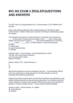 Bio 302 Exam 3 Zeigler Questions And Answers