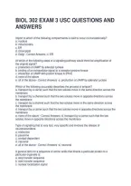 Biol 302 Exam 3 Usc Questions And Answers