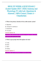 BIOS 255 Exam 2026-2027 QUESTIONS AND ANSWERS ALREADY GRADED A&plus;&period;&NewLine;100&percnt; Verified Solutions &vert; Updated Per Latest Guidelines &vert; Graded A&plus;