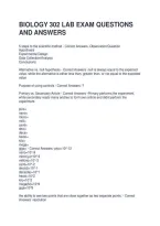 Biology 302 Lab Exam Questions And Answers