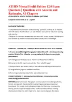 ATI RN Mental Health Edition 12&period;0 Exam Questions &vert;  Questions with Answers and Rationales&comma; All 26 Chapters